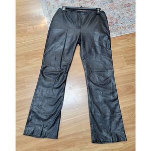 5/48 Vintage Y2K Black Leather Straight-Leg Pants 2
